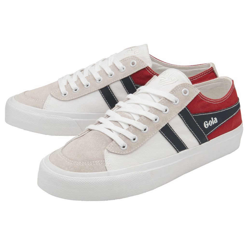 Gola Classics Quota II RWB Plimsoll Sneakers Białe Czerwone Granatowe Polska | 8751MOJUV