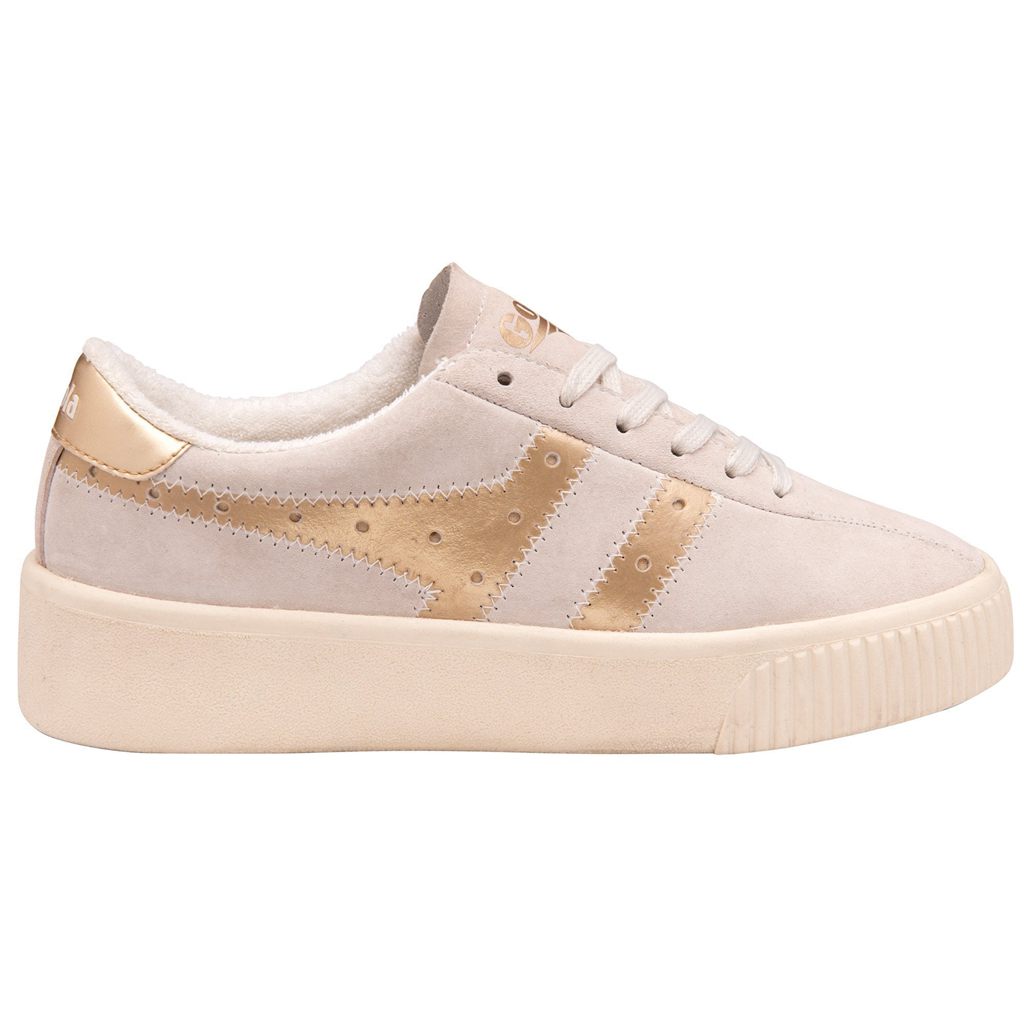 Gola Classics Super Court Metallic Sneakers Białe Złote Polska | 6142VMCHP