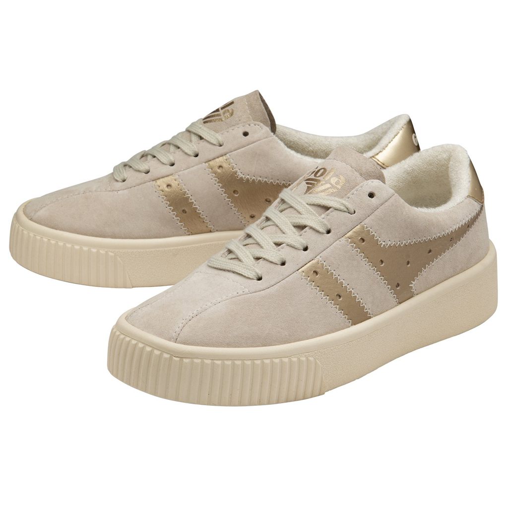 Gola Classics Super Court Metallic Sneakers Białe Złote Polska | 6142VMCHP