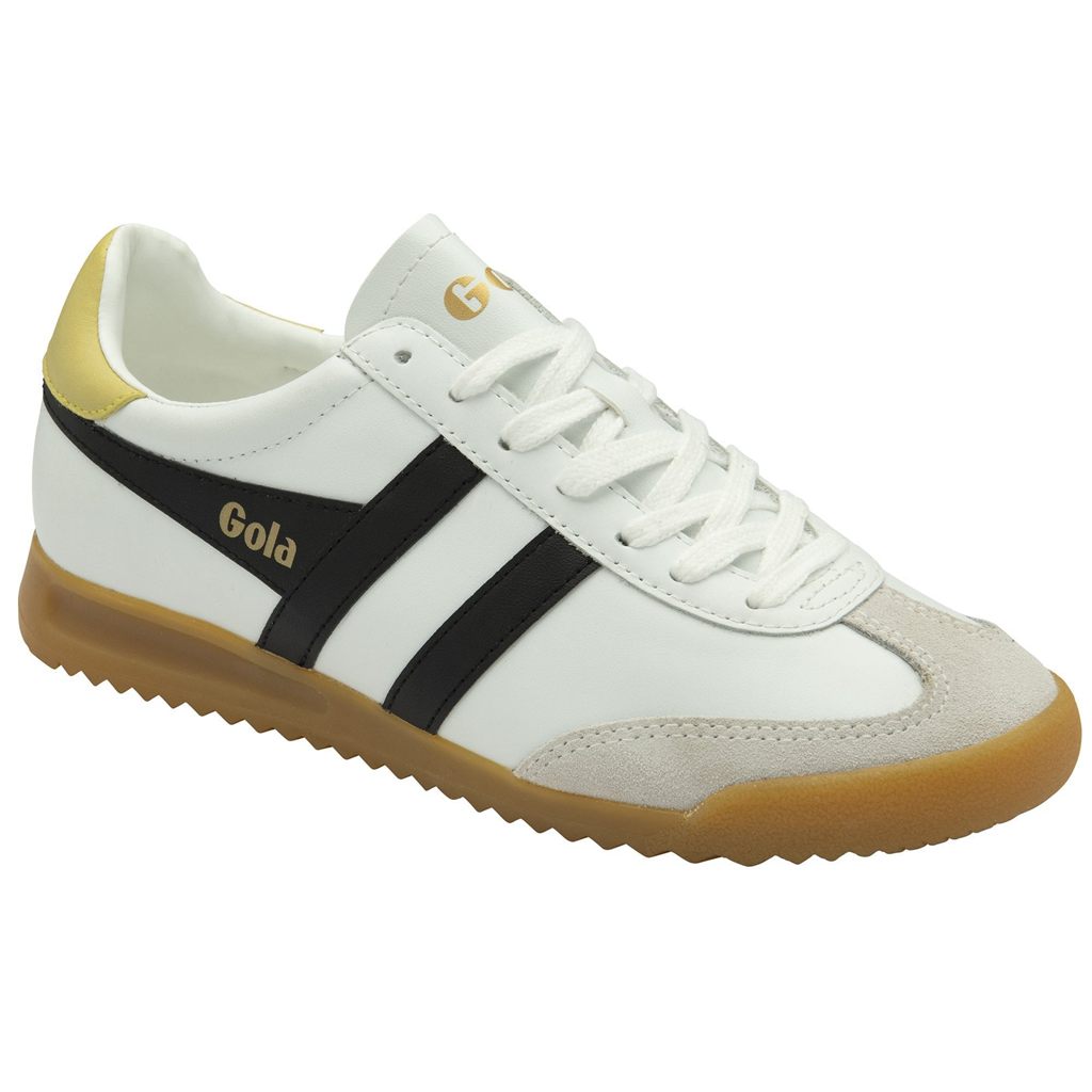 Gola Classics Torpedo Leather Sneakers Białe Czarne Cytrynowy Polska | 1590FKAQN