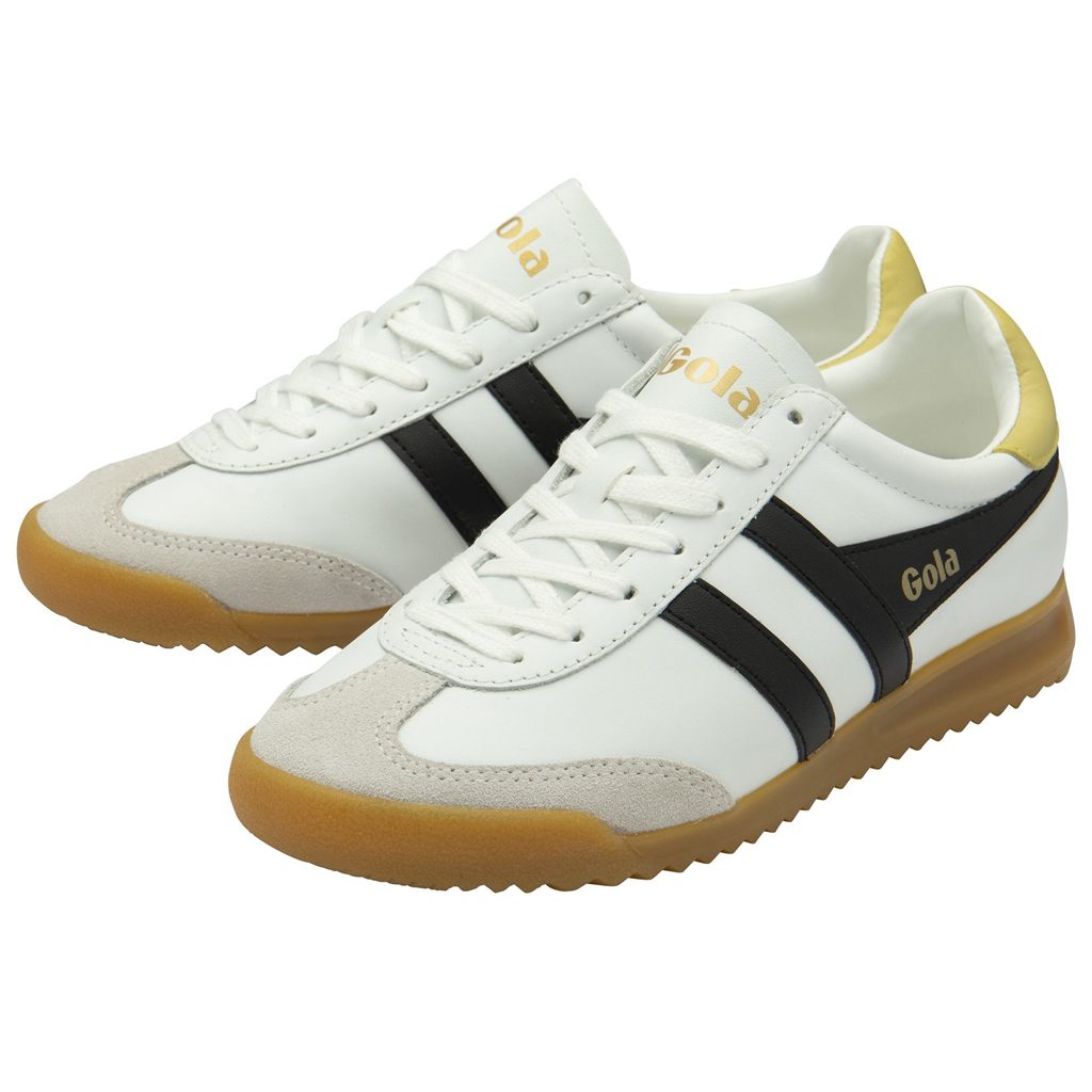 Gola Classics Torpedo Leather Sneakers Białe Czarne Cytrynowy Polska | 1590FKAQN