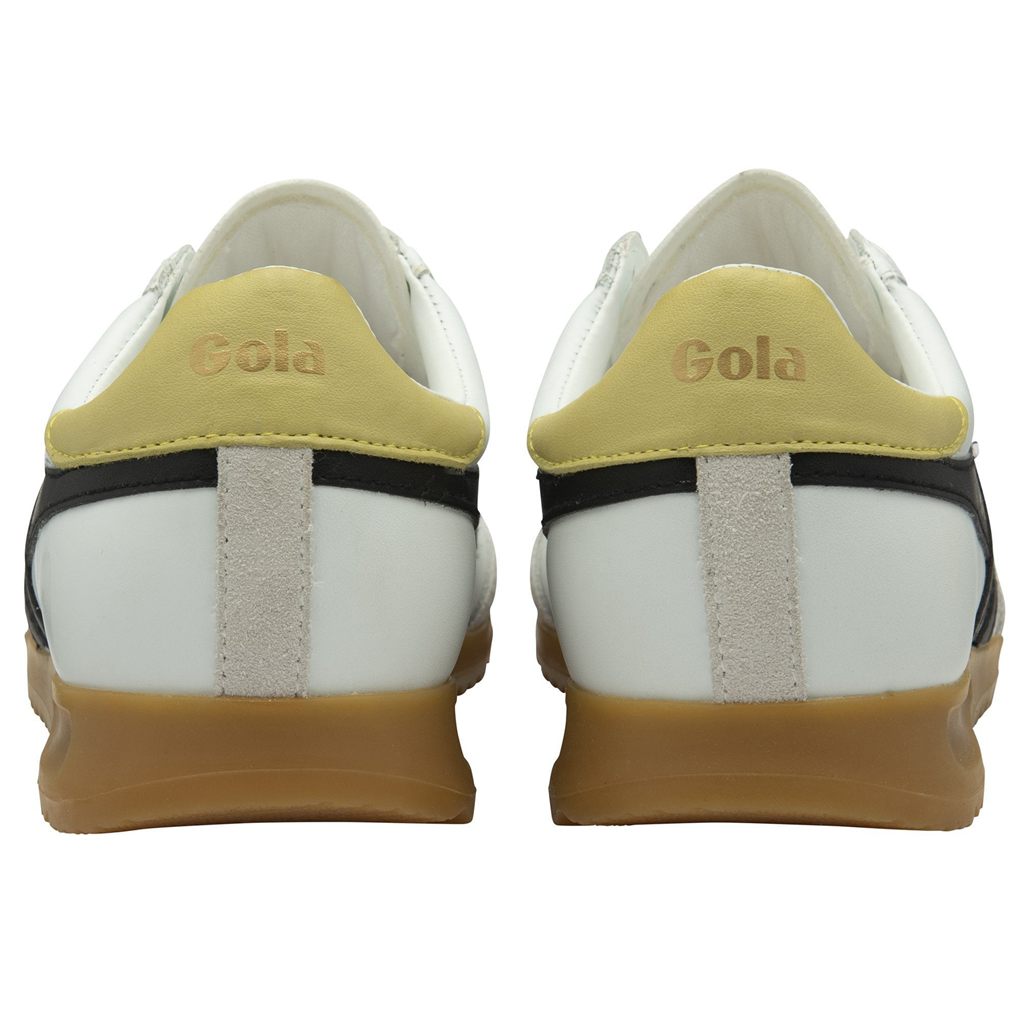 Gola Classics Torpedo Leather Sneakers Białe Czarne Cytrynowy Polska | 1590FKAQN