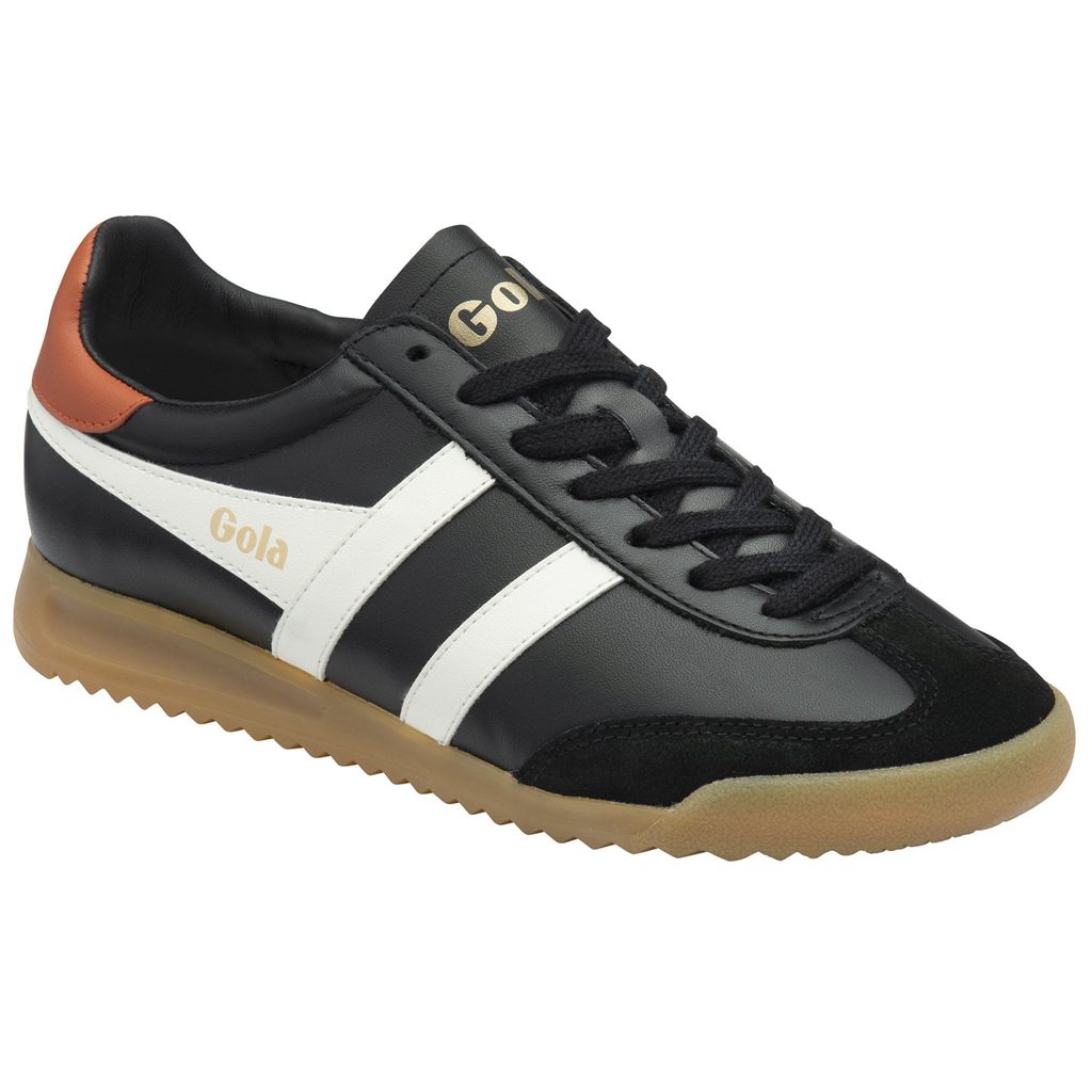 Gola Classics Torpedo Leather Sneakers Czarne Białe Pomarańczowe Polska | 5023LQICX