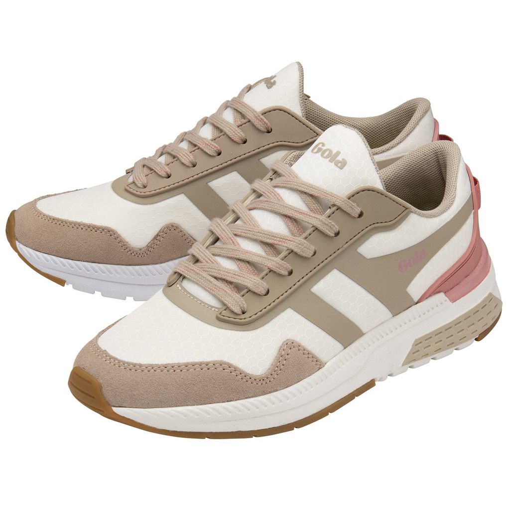 Gola Performance Atomics Sneakers Białe Szare Różowe Polska | 7638RTWKB