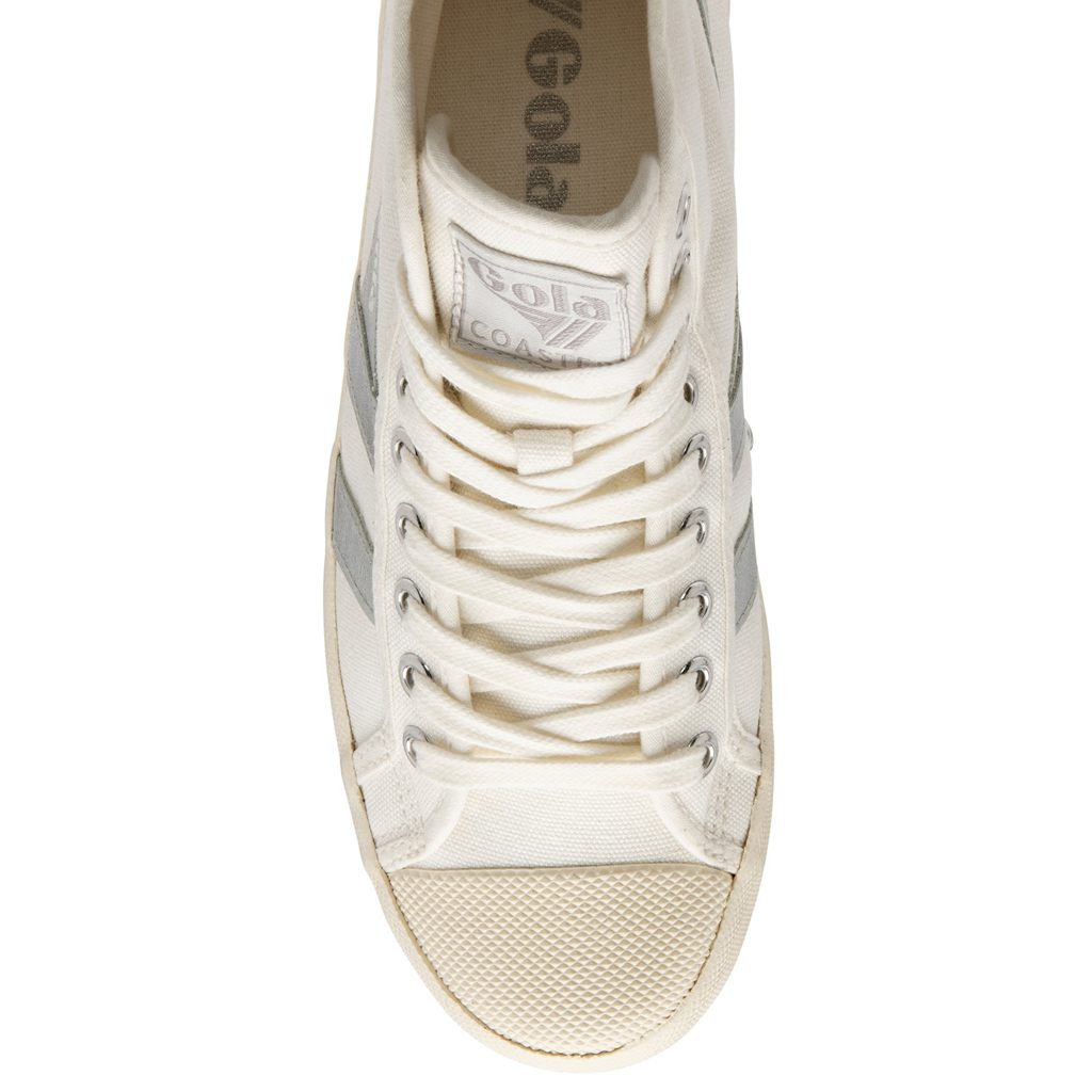 Gola Vegan Classics Coaster Flame High Sneakers Białe Srebrne Polska | 5468CEZBR