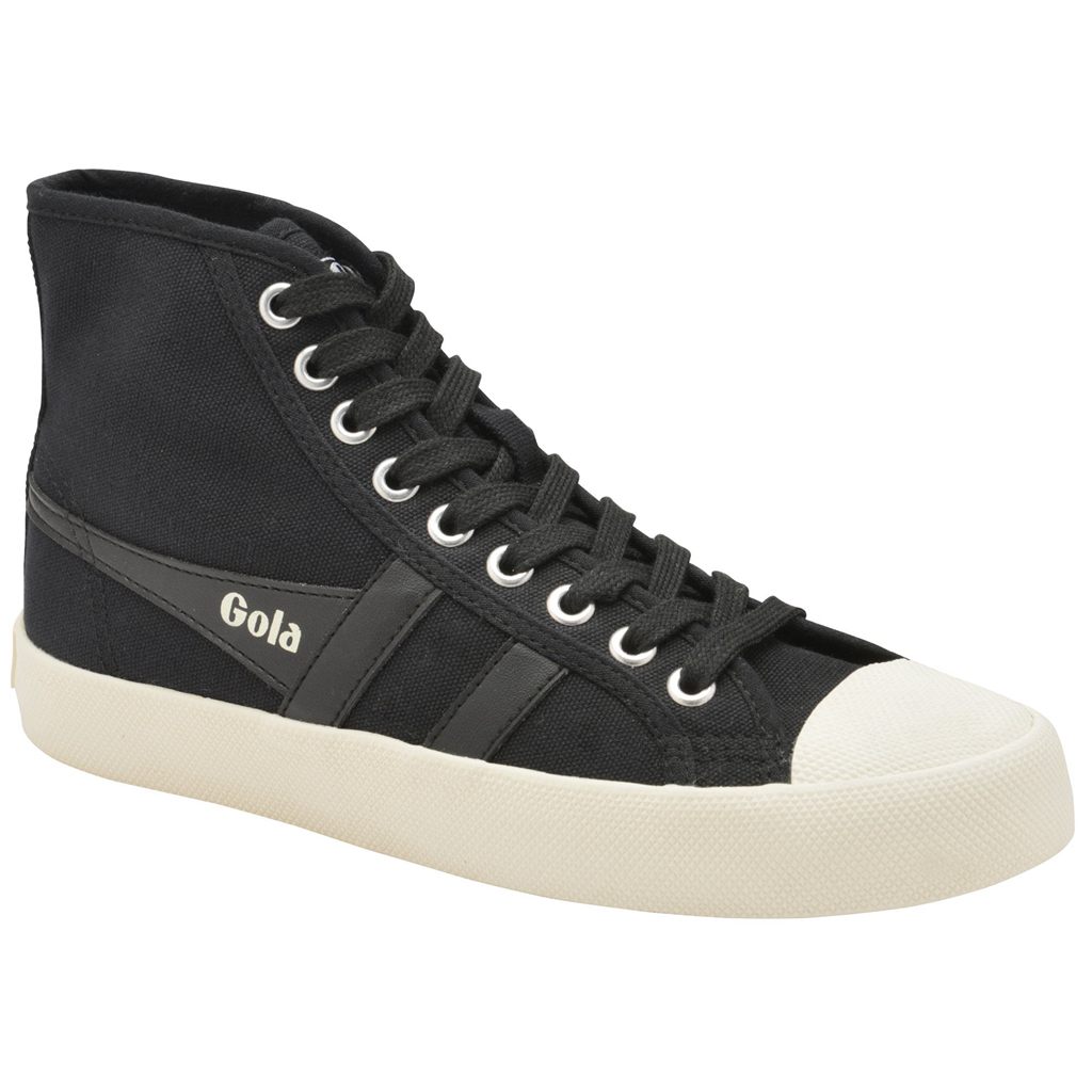 Gola Vegan Classics Coaster High Sneakers Czarne Białe Polska | 1650UPDRX