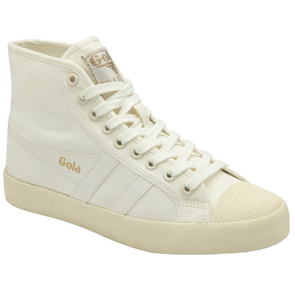 Gola Vegan Classics Coaster High Sneakers Białe Złote Polska | 0641AXOLF