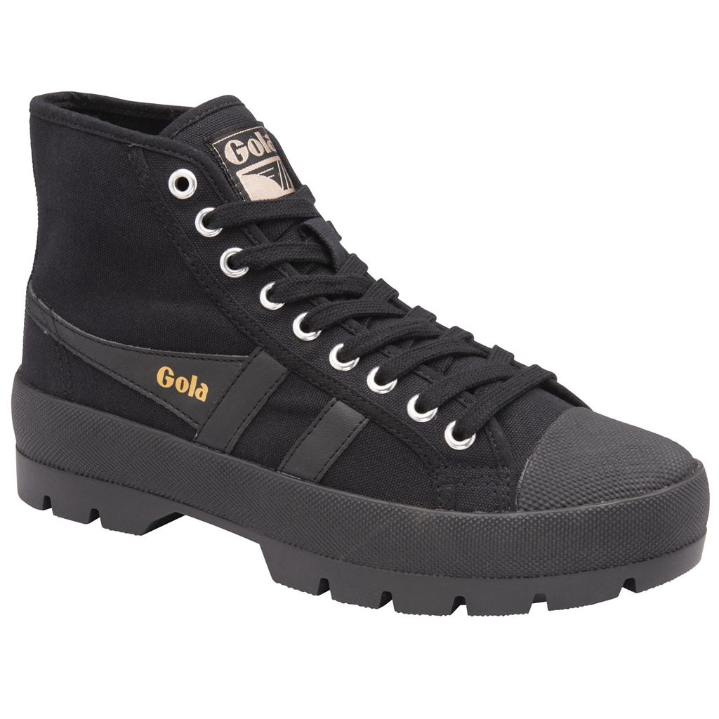 Gola Vegan Classics Coaster Peak High Sneakers Czarne Czarne Czarne Polska | 9801HVZXC