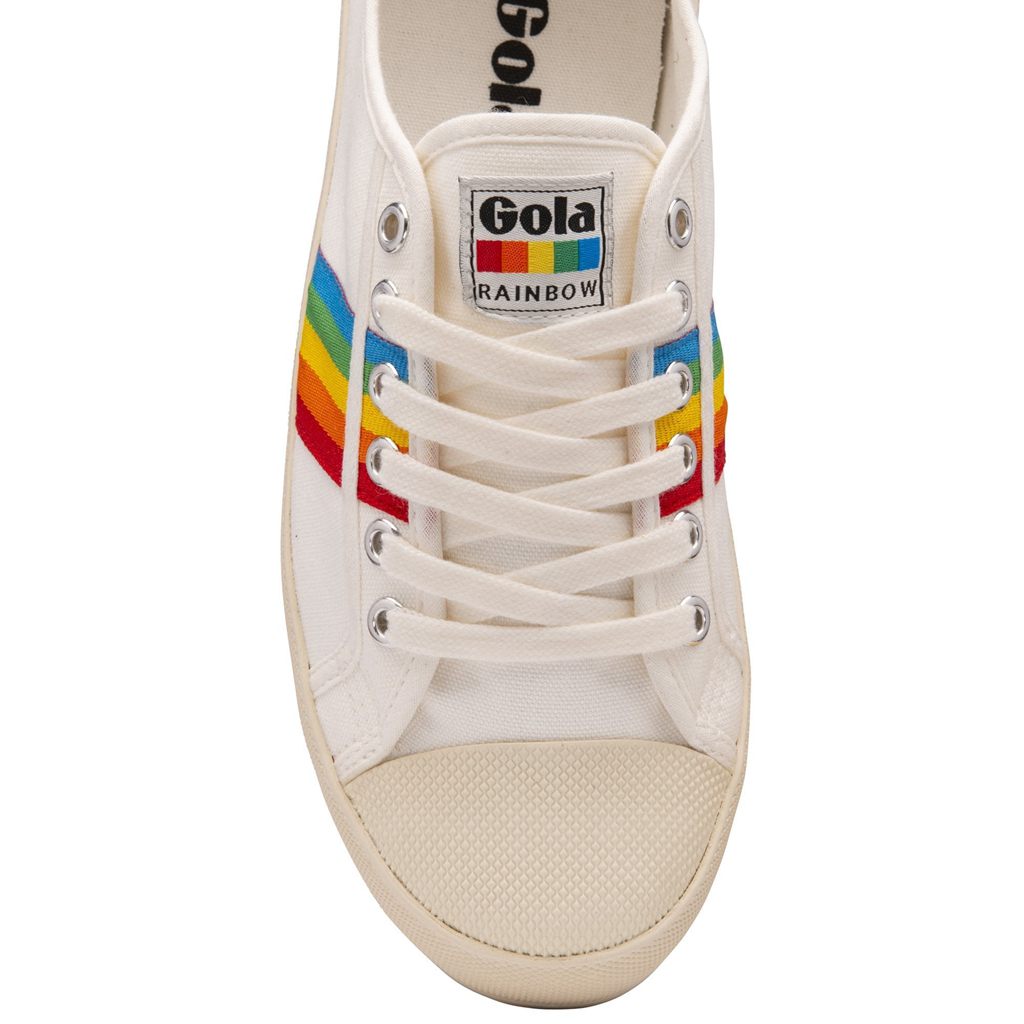 Gola Vegan Classics Coaster Peak Rainbow Shoes Białe Polska | 0396VCFAB