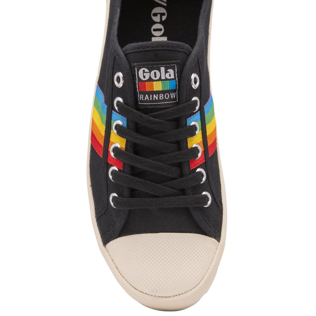 Gola Vegan Classics Coaster Peak Rainbow Shoes Czarne Polska | 0125XQCBW