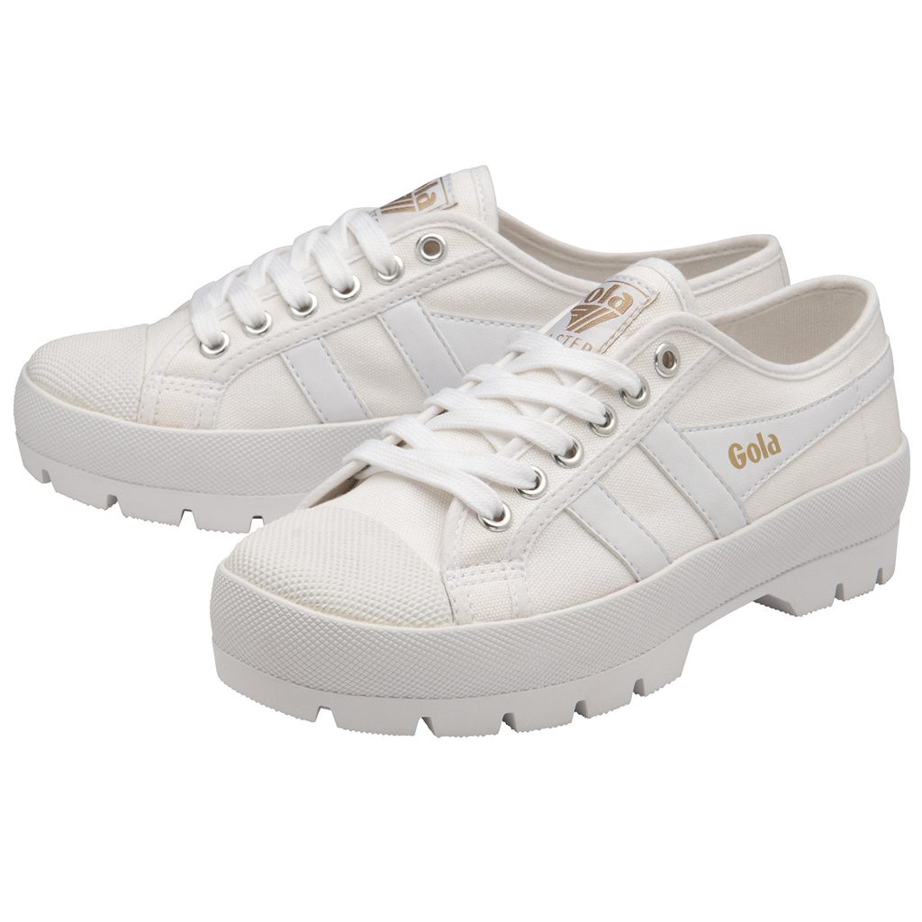 Gola Vegan Classics Coaster Peak Sneakers Białe Białe Polska | 2680HZADE
