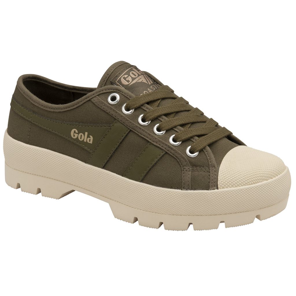Gola Vegan Classics Coaster Peak Sneakers Khaki Khaki Białe Polska | 3091VOTRZ