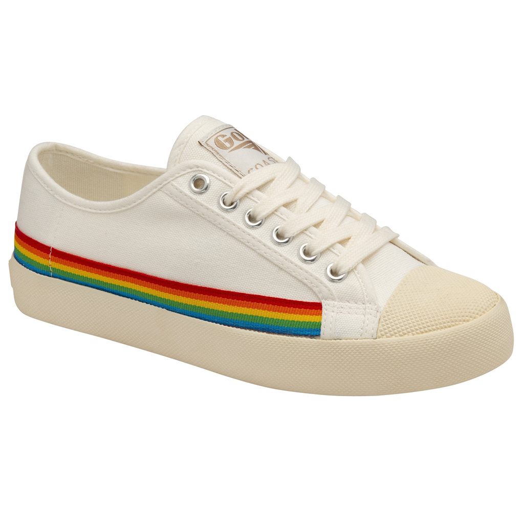 Gola Vegan Classics Coaster Rainbow Drop Shoes Białe Polska | 0748SFCRX