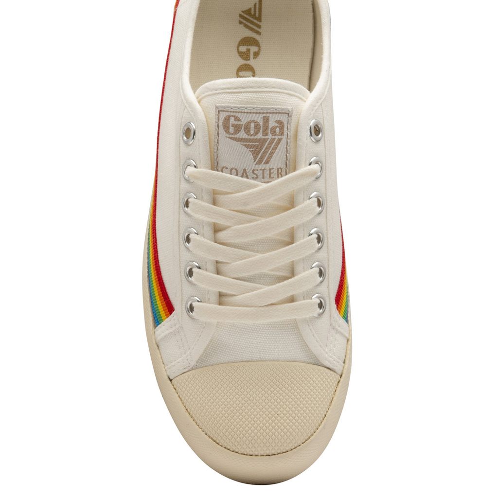 Gola Vegan Classics Coaster Rainbow Drop Shoes Białe Polska | 0748SFCRX