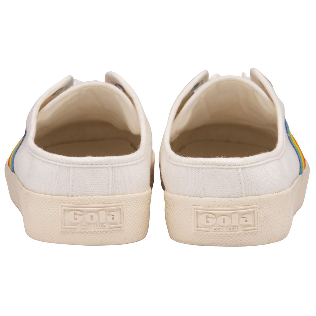 Gola Vegan Classics Coaster Rainbow Mule Plimsolls Shoes Białe Polska | 4650VOQLU