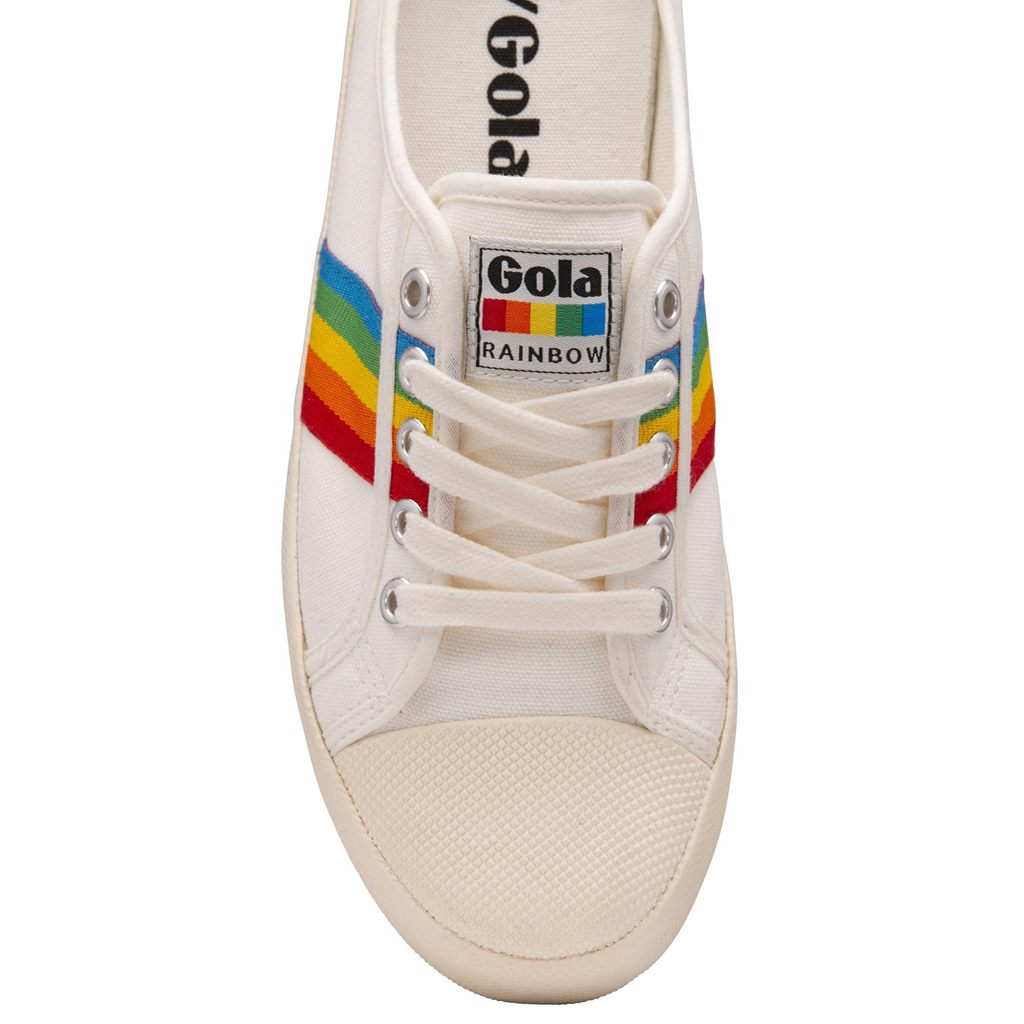 Gola Vegan Classics Coaster Rainbow Mule Plimsolls Shoes Białe Polska | 4650VOQLU