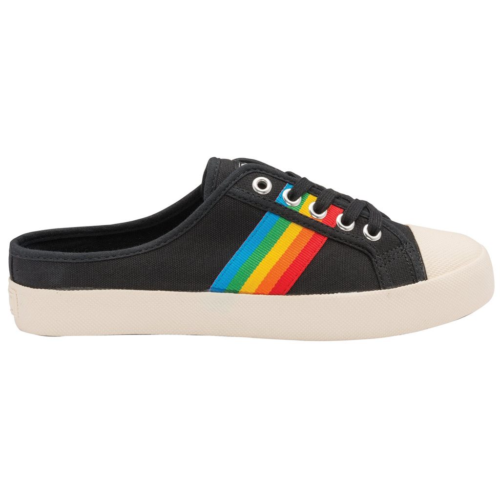Gola Vegan Classics Coaster Rainbow Mule Plimsolls Shoes Czarne Polska | 2037ZKHUM