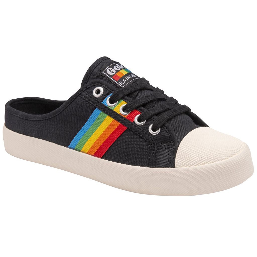 Gola Vegan Classics Coaster Rainbow Mule Plimsolls Shoes Czarne Polska | 2037ZKHUM
