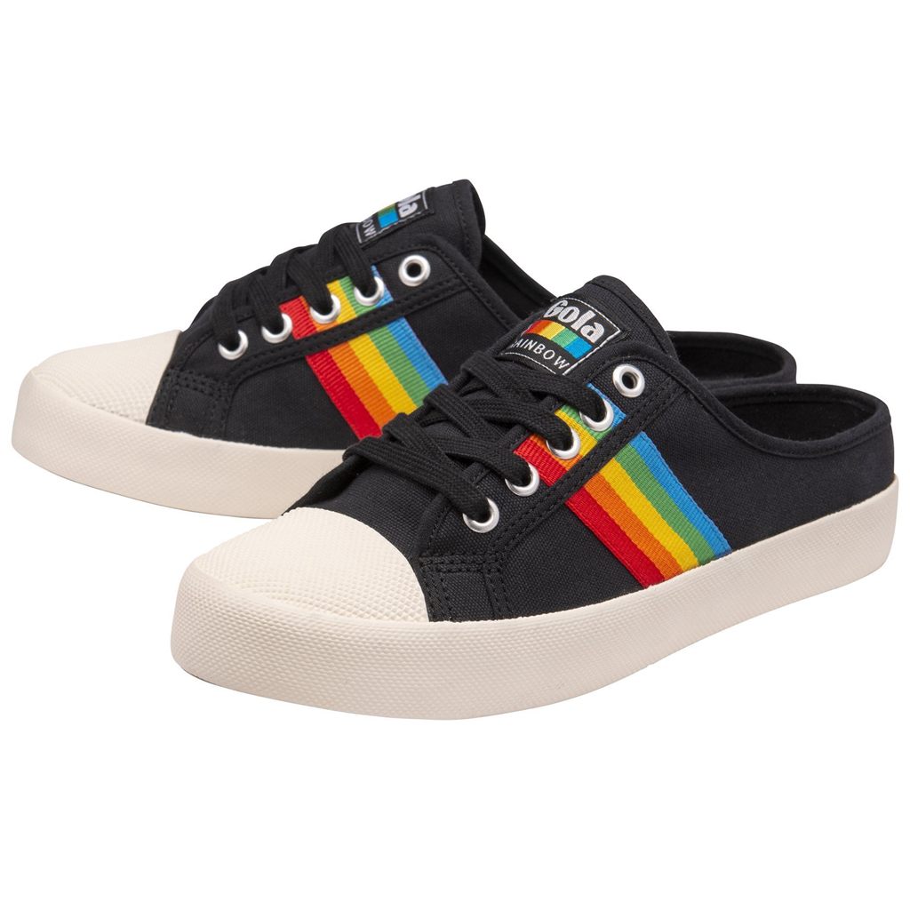 Gola Vegan Classics Coaster Rainbow Mule Plimsolls Shoes Czarne Polska | 2037ZKHUM