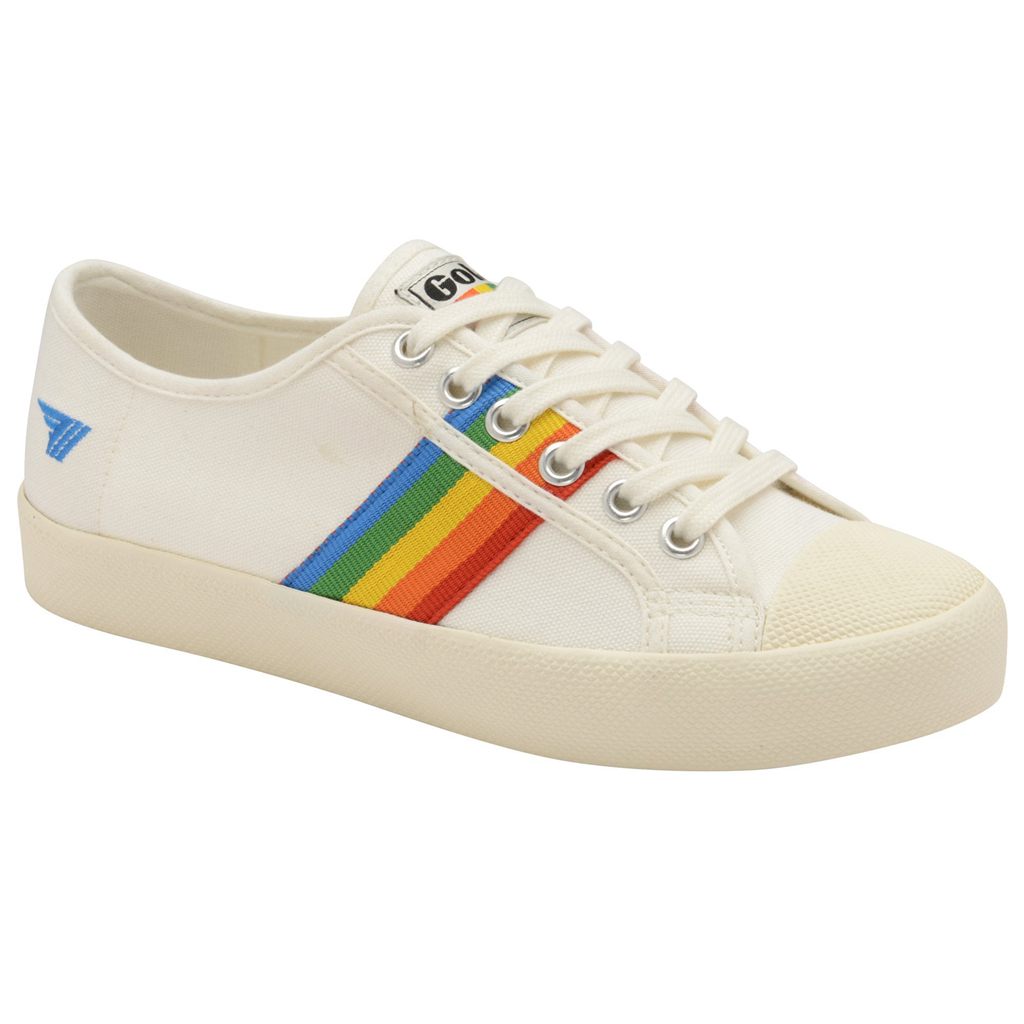 Gola Vegan Classics Coaster Rainbow Shoes Białe Polska | 8460XNWJZ