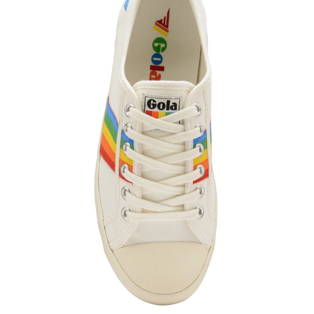 Gola Vegan Classics Coaster Rainbow Shoes Białe Polska | 8460XNWJZ