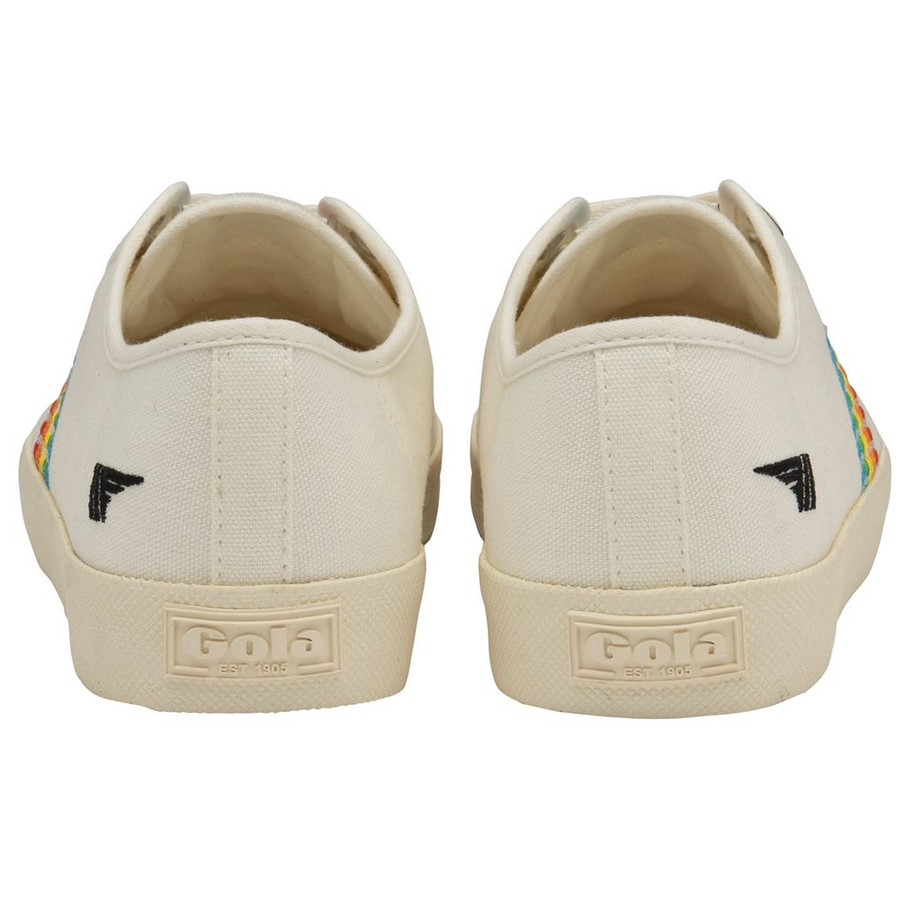 Gola Vegan Classics Coaster Rainbow Stitch Shoes Białe Polska | 4073LSARI