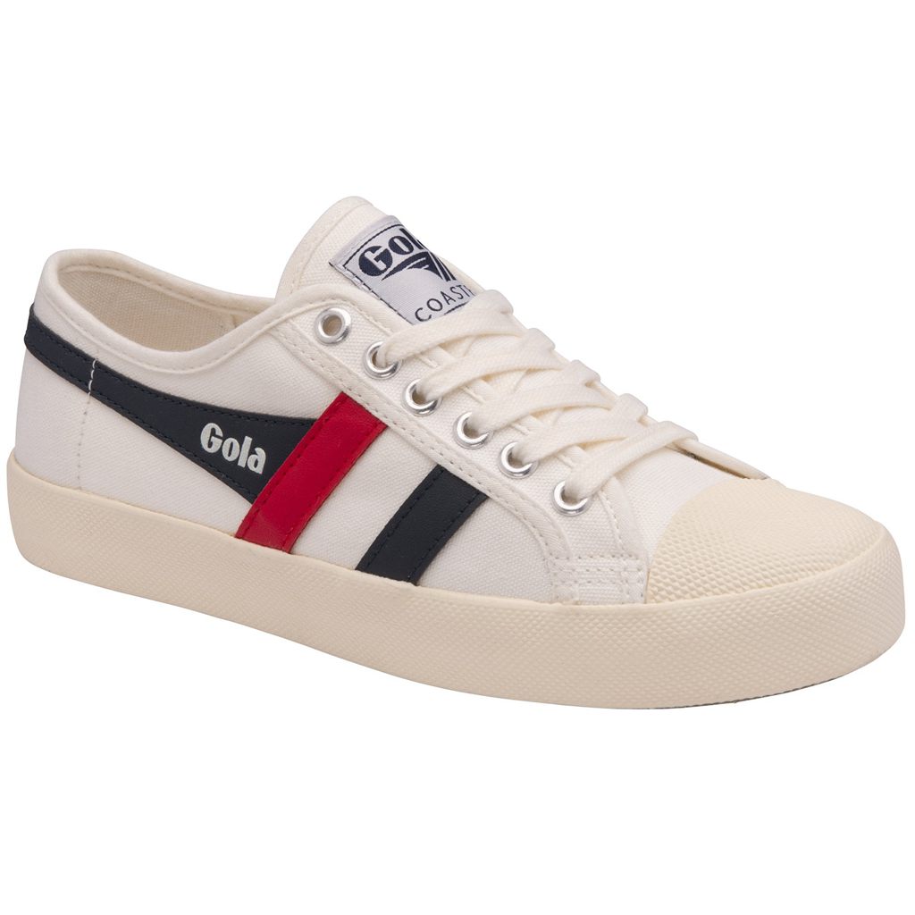 Gola Vegan Classics Coaster Shoes Białe Granatowe Czerwone Polska | 3684SEUGQ