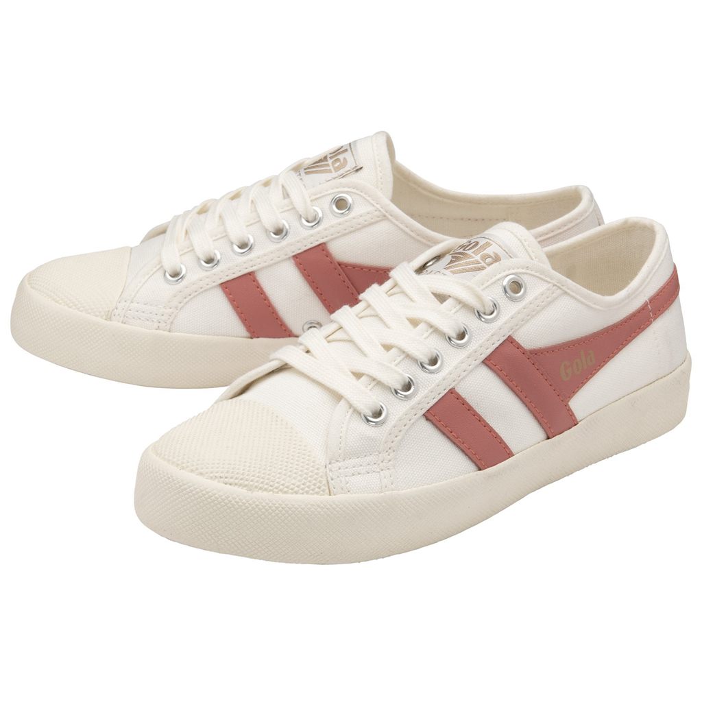 Gola Vegan Classics Coaster Shoes Białe Koralowe Różowe Polska | 1629VCDRW