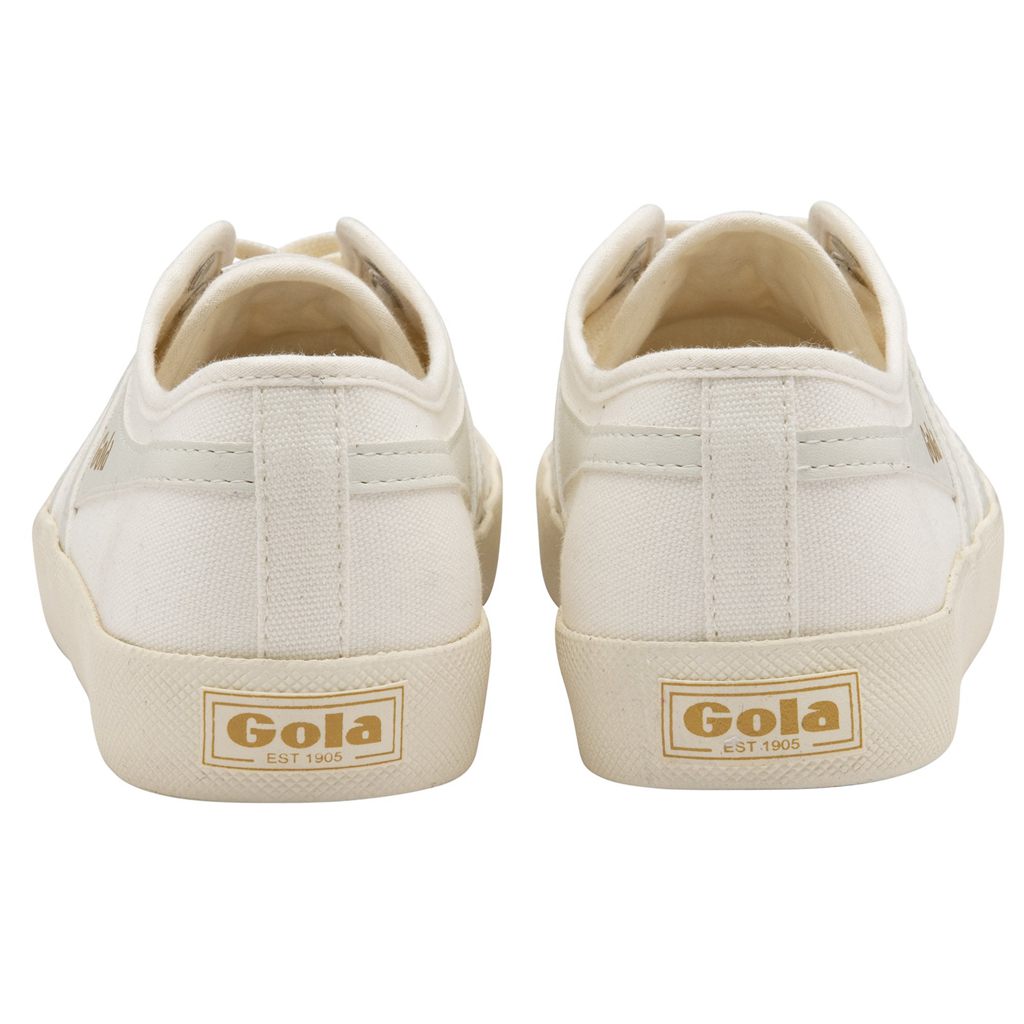 Gola Vegan Classics Coaster Shoes Białe Złote Polska | 3459BEHOQ