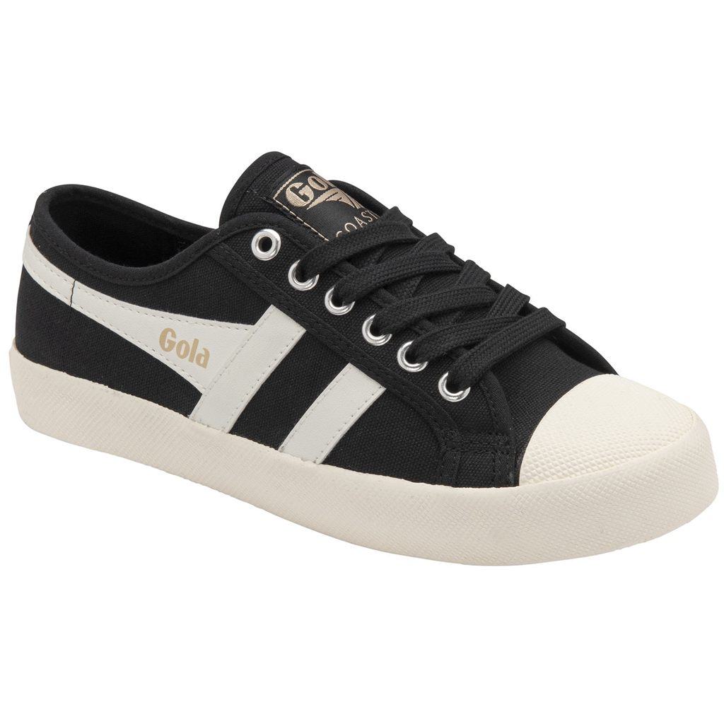 Gola Vegan Classics Coaster Shoes Czarne Białe Złote Polska | 5468CDIPU