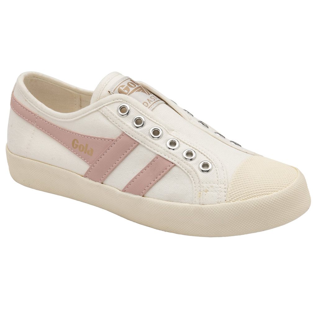 Gola Vegan Classics Coaster Slip Shoes Białe Różowe Polska | 4052MKZTE