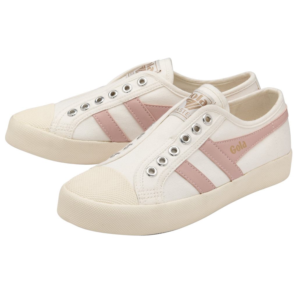 Gola Vegan Classics Coaster Slip Shoes Białe Różowe Polska | 4052MKZTE