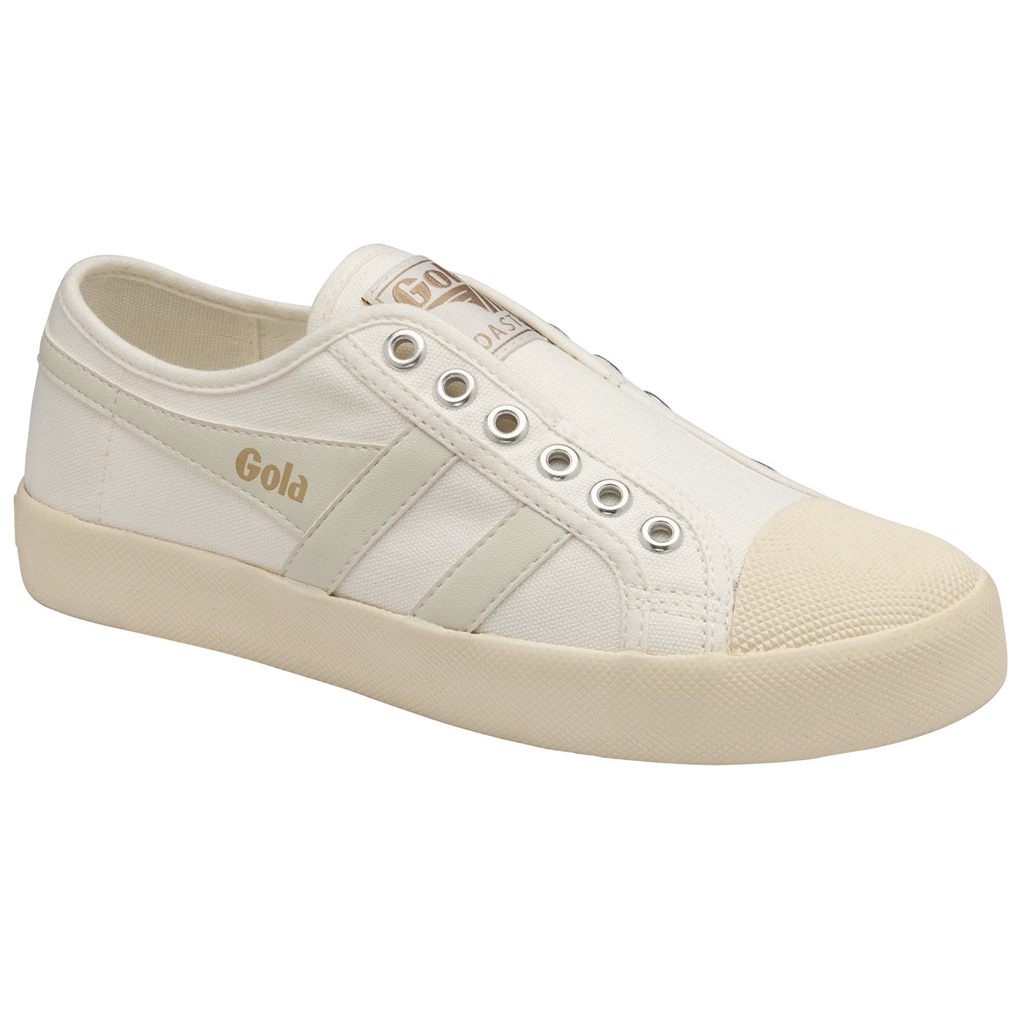 Gola Vegan Classics Coaster Slip Shoes Białe Białe Polska | 6809ZKJLW