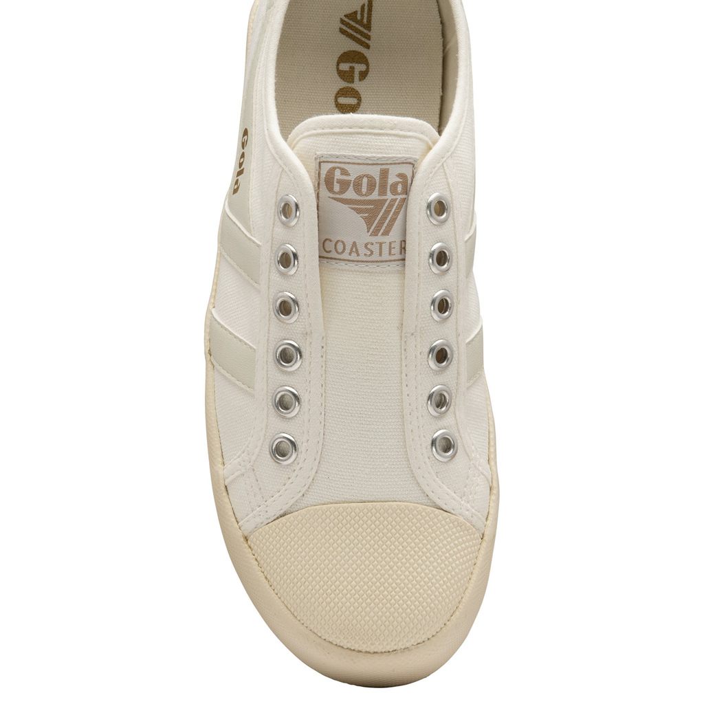 Gola Vegan Classics Coaster Slip Shoes Białe Białe Polska | 6809ZKJLW