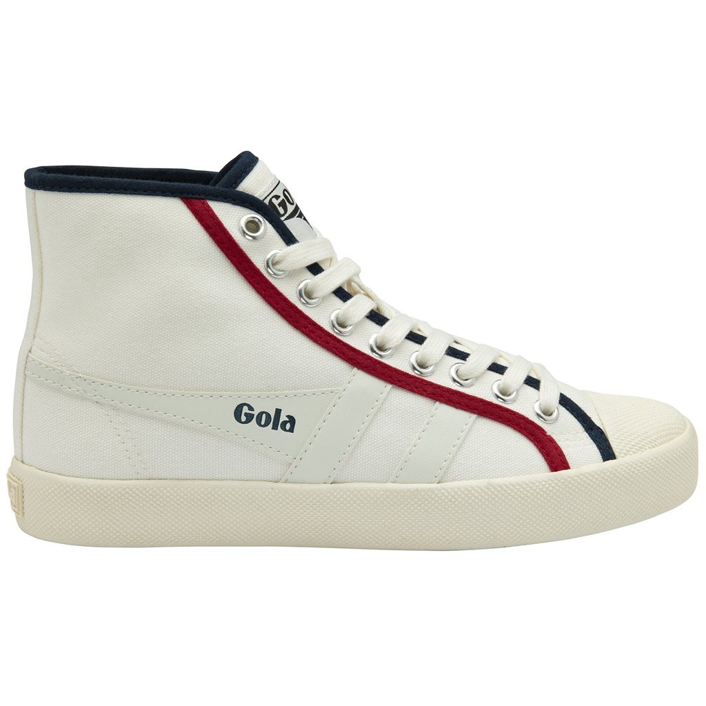Gola Vegan Classics Coaster Smash High Shoes Białe Granatowe Jasny Czerwone Polska | 1069CBRVJ