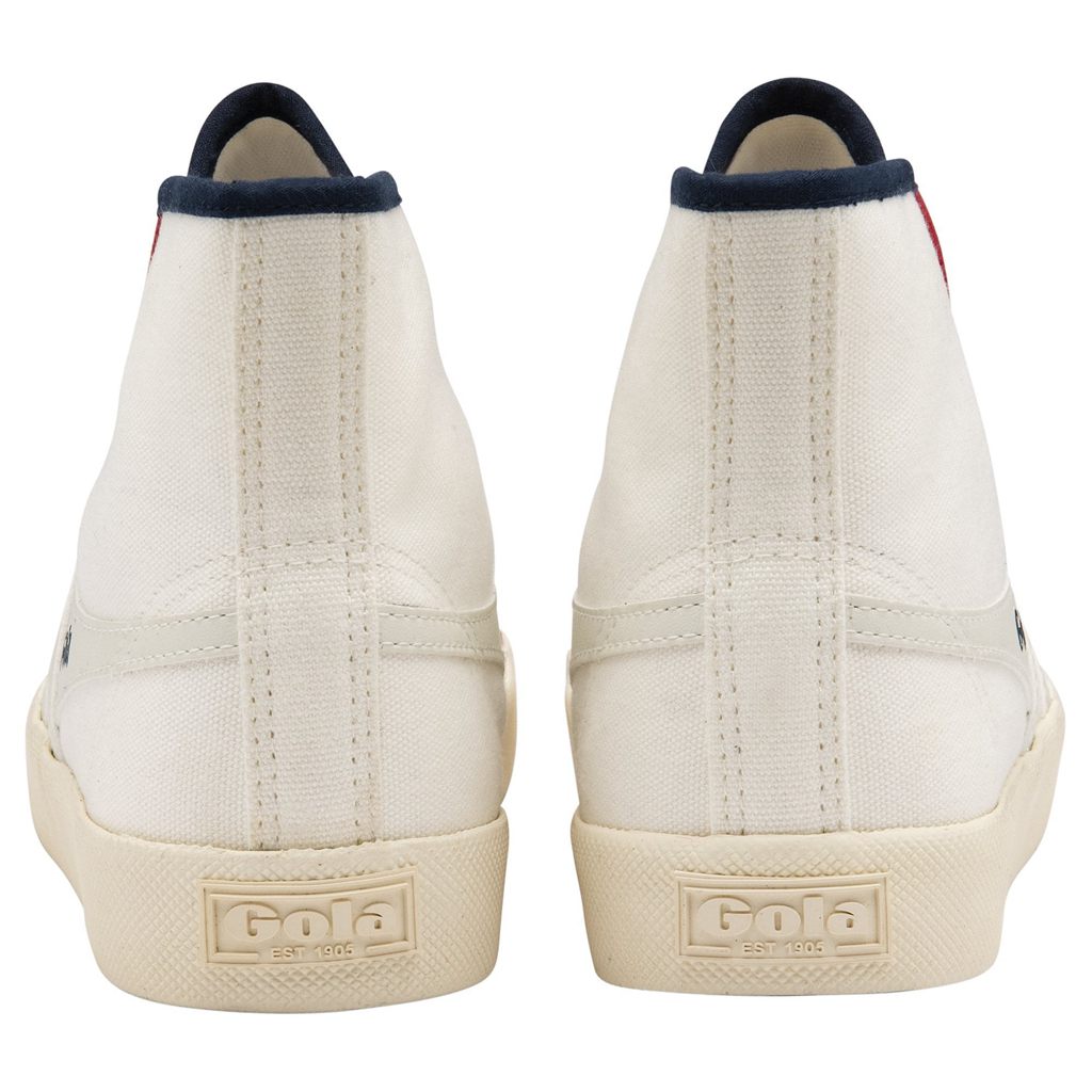 Gola Vegan Classics Coaster Smash High Shoes Białe Granatowe Jasny Czerwone Polska | 1069CBRVJ