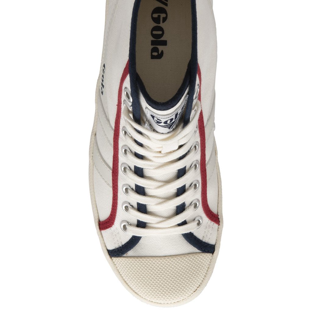 Gola Vegan Classics Coaster Smash High Shoes Białe Granatowe Jasny Czerwone Polska | 1069CBRVJ