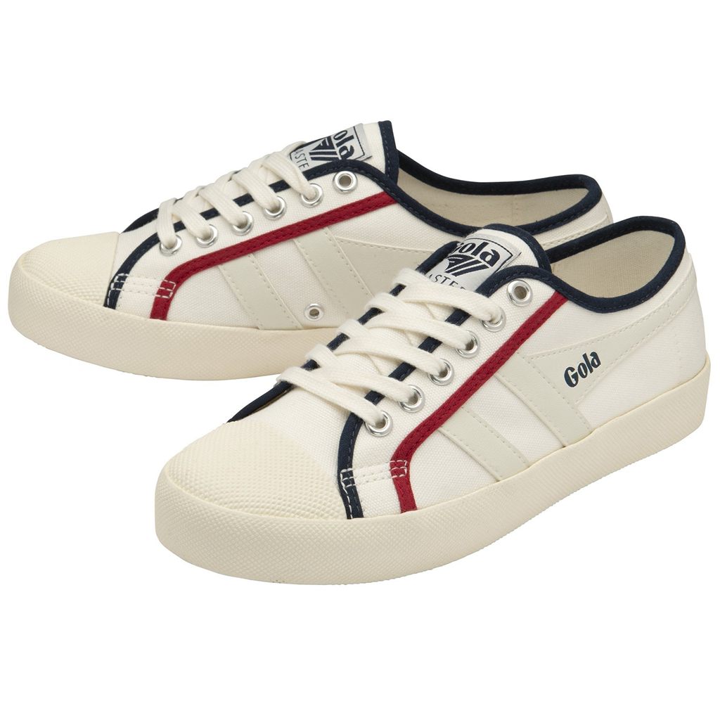 Gola Vegan Classics Coaster Smash Shoes Białe Granatowe Jasny Czerwone Polska | 1657CHQBU