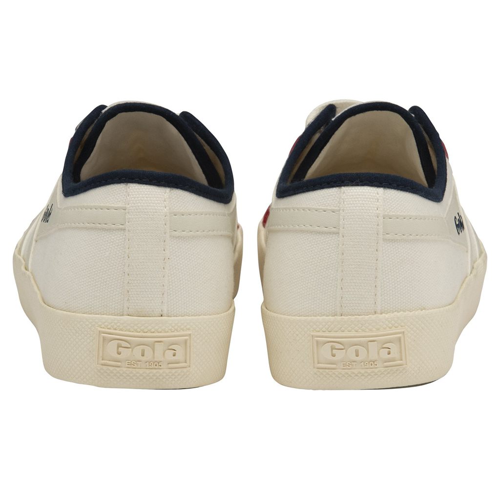 Gola Vegan Classics Coaster Smash Shoes Białe Granatowe Jasny Czerwone Polska | 1657CHQBU