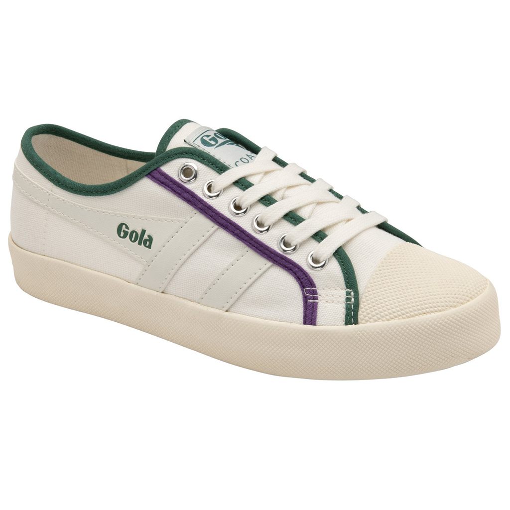 Gola Vegan Classics Coaster Smash Shoes Białe Ciemny Zielone Fioletowe Polska | 7103UGISH