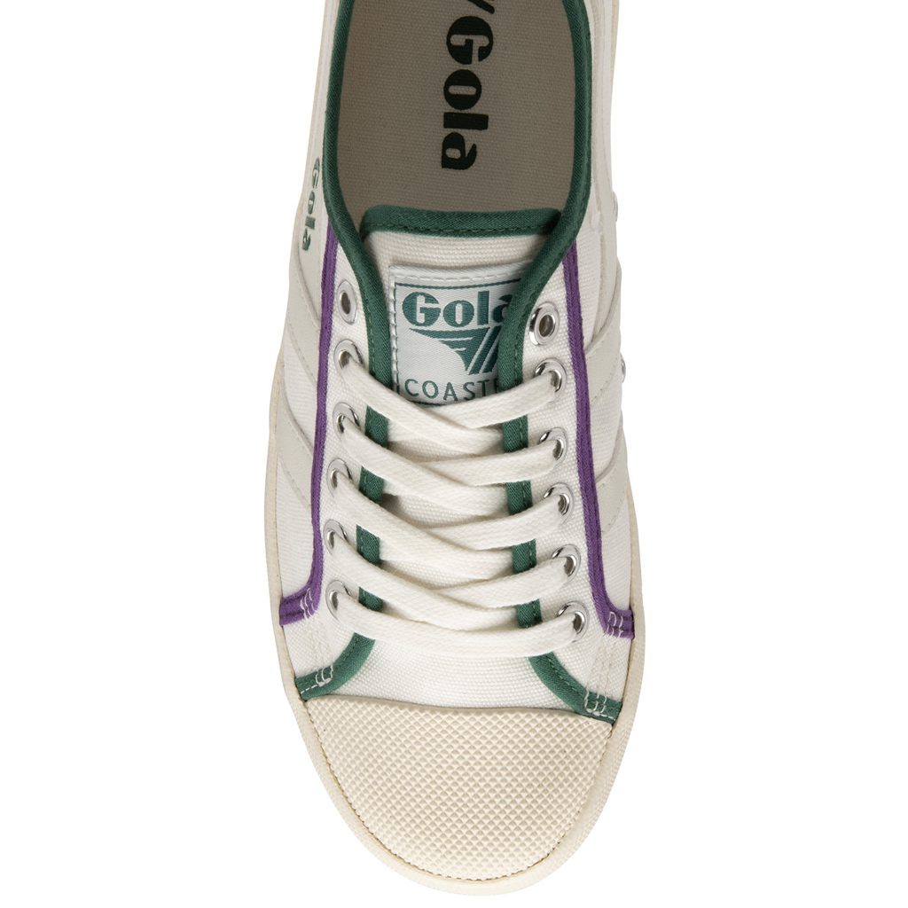Gola Vegan Classics Coaster Smash Shoes Białe Ciemny Zielone Fioletowe Polska | 7103UGISH