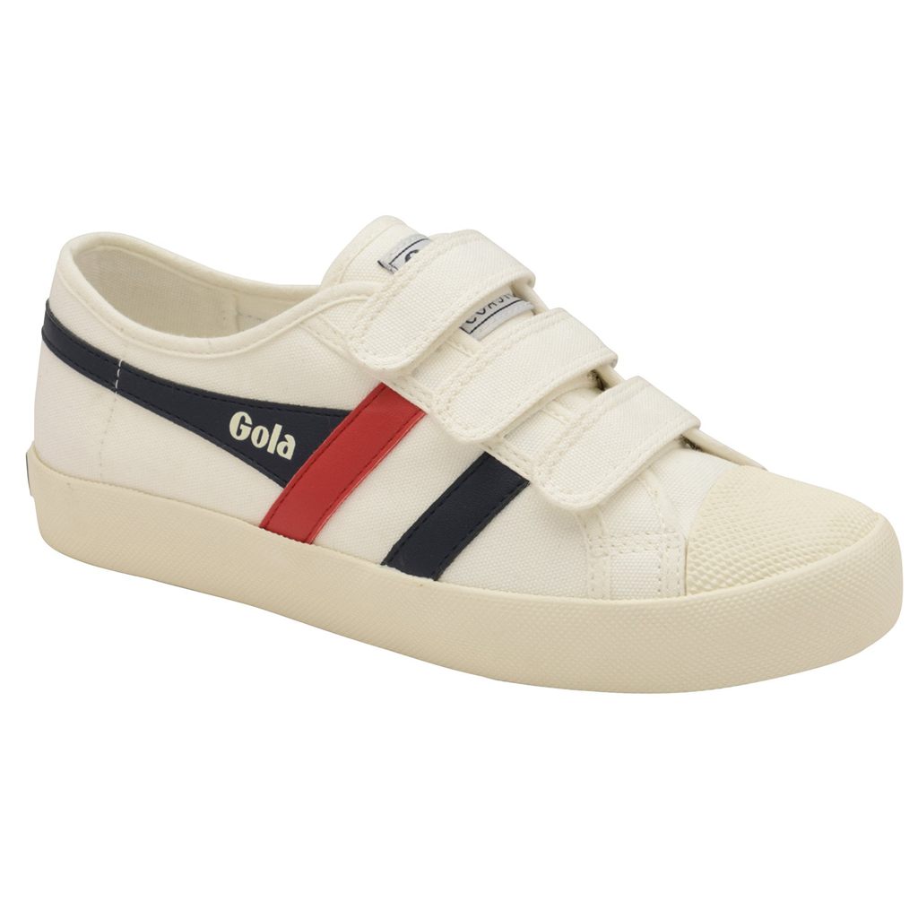 Gola Vegan Classics Coaster Strap Sneakers Białe Granatowe Czerwone Polska | 6593FQPUR