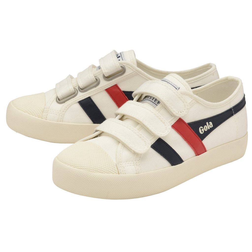 Gola Vegan Classics Coaster Strap Sneakers Białe Granatowe Czerwone Polska | 6593FQPUR