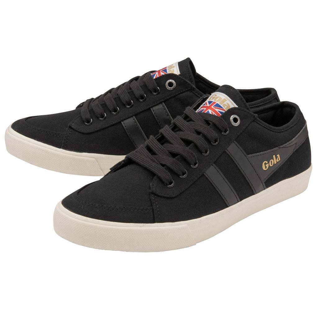 Gola Vegan Classics Comet Plimsoll Sneakers Czarne Czarne Białe Polska | 3965WVLCI