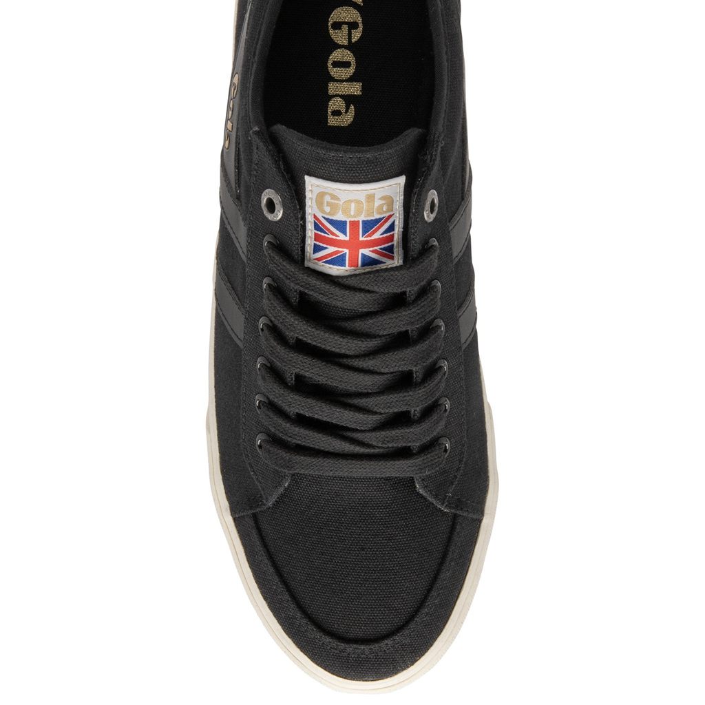 Gola Vegan Classics Comet Plimsoll Sneakers Czarne Czarne Białe Polska | 3965WVLCI