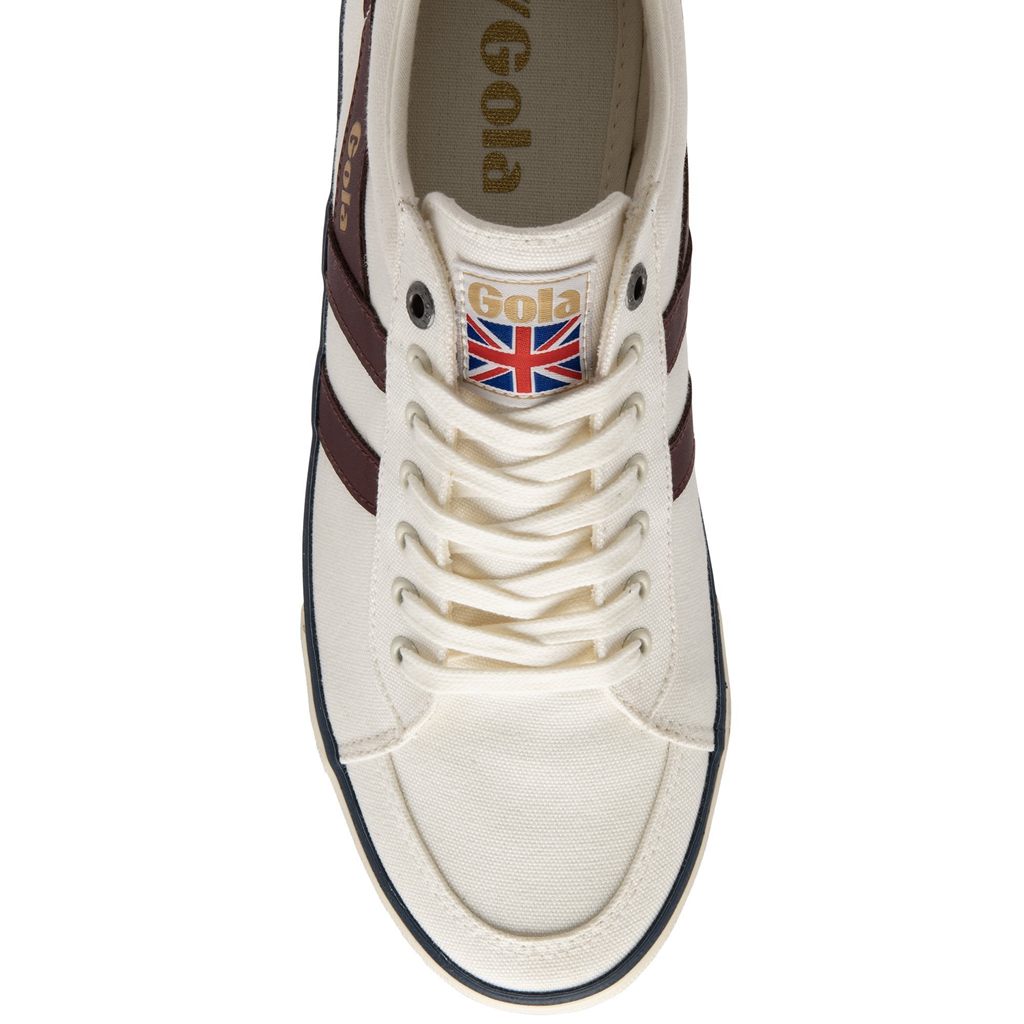 Gola Vegan Classics Comet Plimsoll Sneakers Białe Bordowe Granatowe Polska | 9524IOZKF