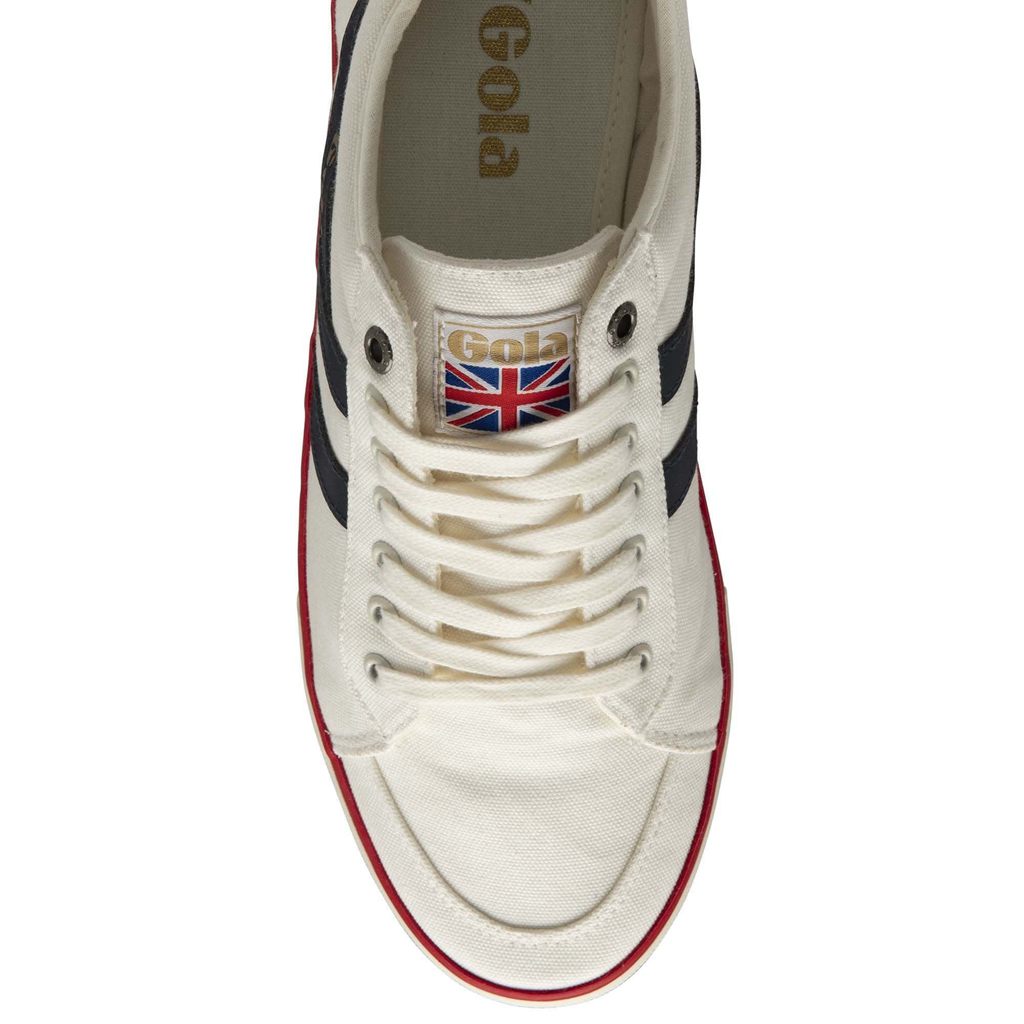 Gola Vegan Classics Comet Plimsoll Sneakers Białe Granatowe Czerwone Polska | 3901BDVLK