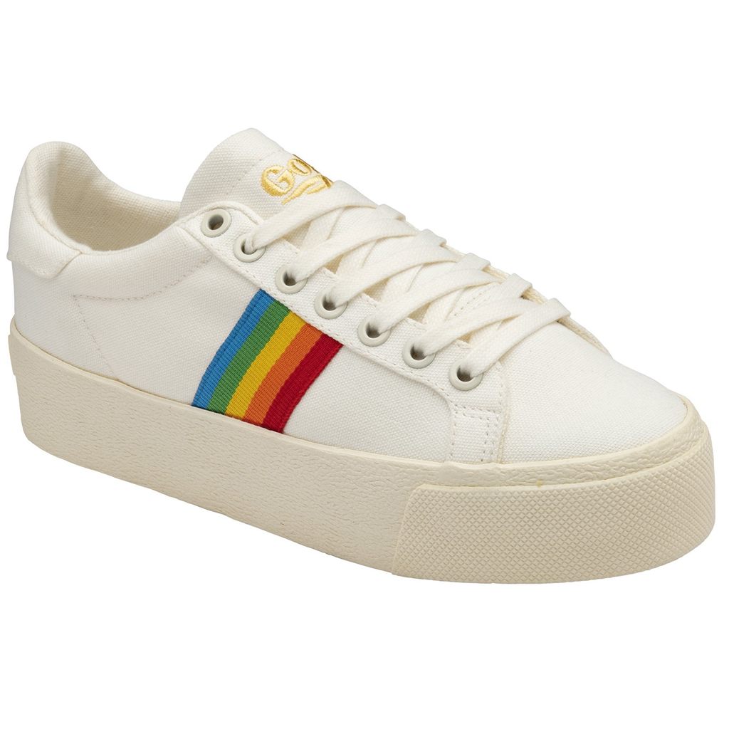 Gola Vegan Classics Orchid Platform Rainbow Shoes Białe Polska | 0182LFTXZ