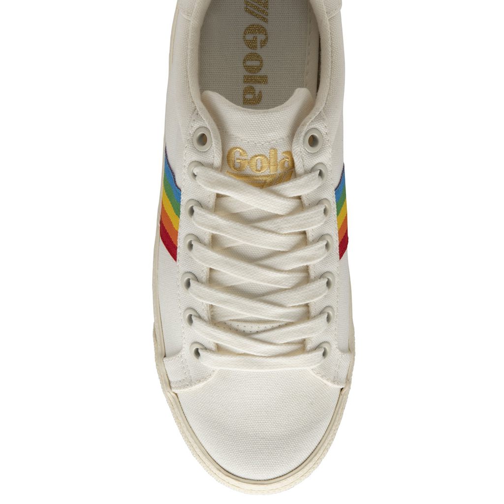 Gola Vegan Classics Orchid Platform Rainbow Shoes Białe Polska | 0182LFTXZ
