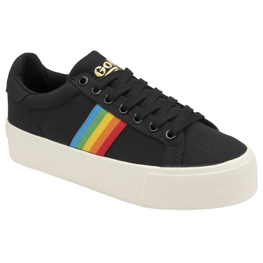 Gola Vegan Classics Orchid Platform Rainbow Shoes Czarne Polska | 8923JEMBH